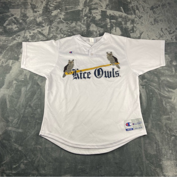 Rice University Baseball Jersey Owls Men’s 20.5"x27" Stitched White - Picture 1 of 13